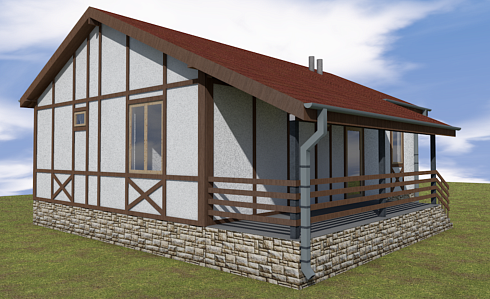 Индивидуальный одноэтажный жилой дом по адресу: Республика Крым, Симферопольский район, Родниковский сельский совет. Общая площадь всех помещений - 66,76 м2. Сдан 11.2018